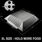 GRILLART Grill Basket Heavy Duty -Large Grill Baskets for Outdoor Grill Vegetables -Stainless Steel Veggie Grilling Basket/Pan - Lasting Grill Vegetable Basket BBQ Grill Accessories, Gifts for Dad Men