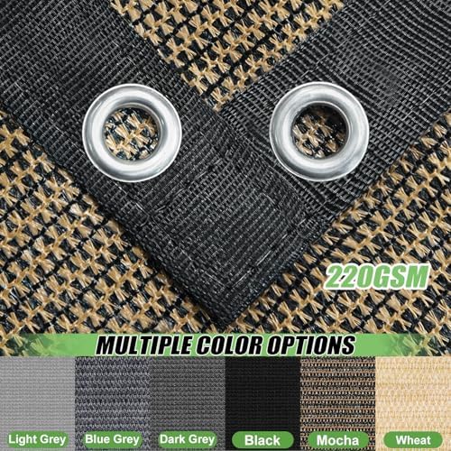 90% outdoor sun shade cloth, 6'×10' pergola shade, side view