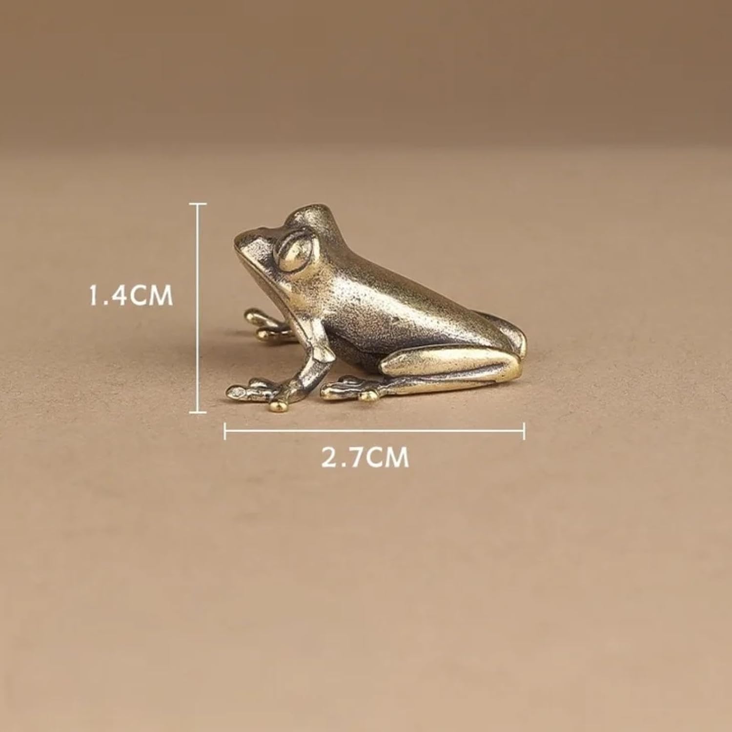 Retro Brass Mini Frog Miniatures Figurines Vintage Animal Figurine Toad Desktop Ornaments Home Decoration Crafts Tea Pet Decor