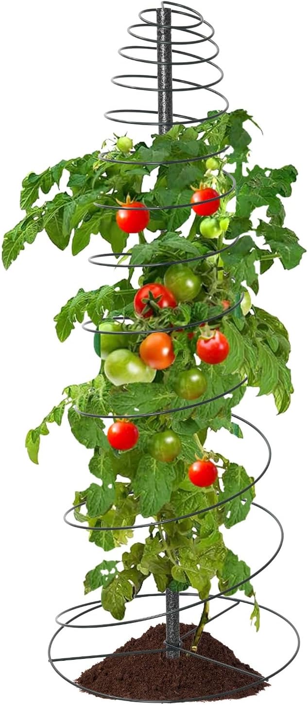 72in Tall Spiral Frame Trellis for Climbing Plants Outdoor, Heavy Duty Metal Garden Plant Tower, Rustproof Support for Pole Bean Cucumber Sweet Peas Clematis Vines, Anti-Tip Pot Indoor Decor, 1 Pack