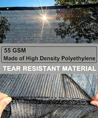 e.share 40%-50% black garden shade cloth,12x20ft mesh tarp showing dimensions