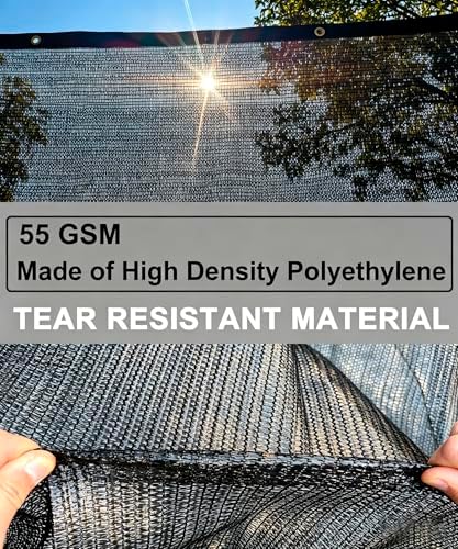 e.share 40%-50% black garden shade cloth,12x20ft mesh tarp showing dimensions