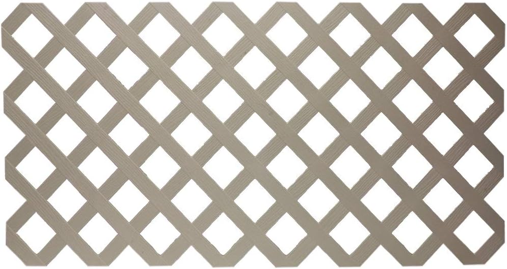 white plastic lattice fence (48 in.) for use, close-up detail
