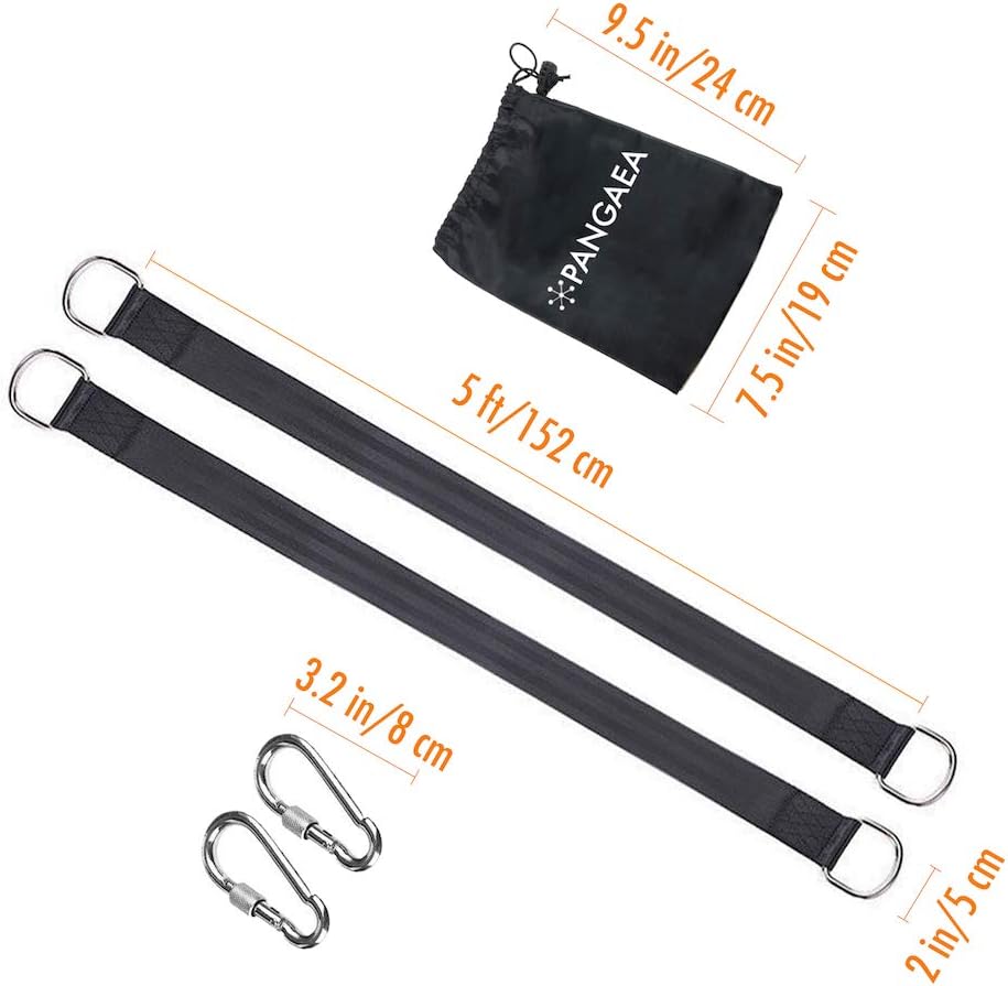 Tree Swing Hanging Straps Kit, Heavy Duty Holds 2200LBS 5FT Extra Long, with Safer Lock Snap Carabiners & Carry Pouch Bag