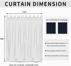 Easy-Going Outdoor Patio Curtains Detachable Tab Top Windproof Weatherproof Curtain for Cabana, Porch, Pergola and Gazebo, Tab Bottom Drape, 2 Panels, 110W x 108L inch, Navy