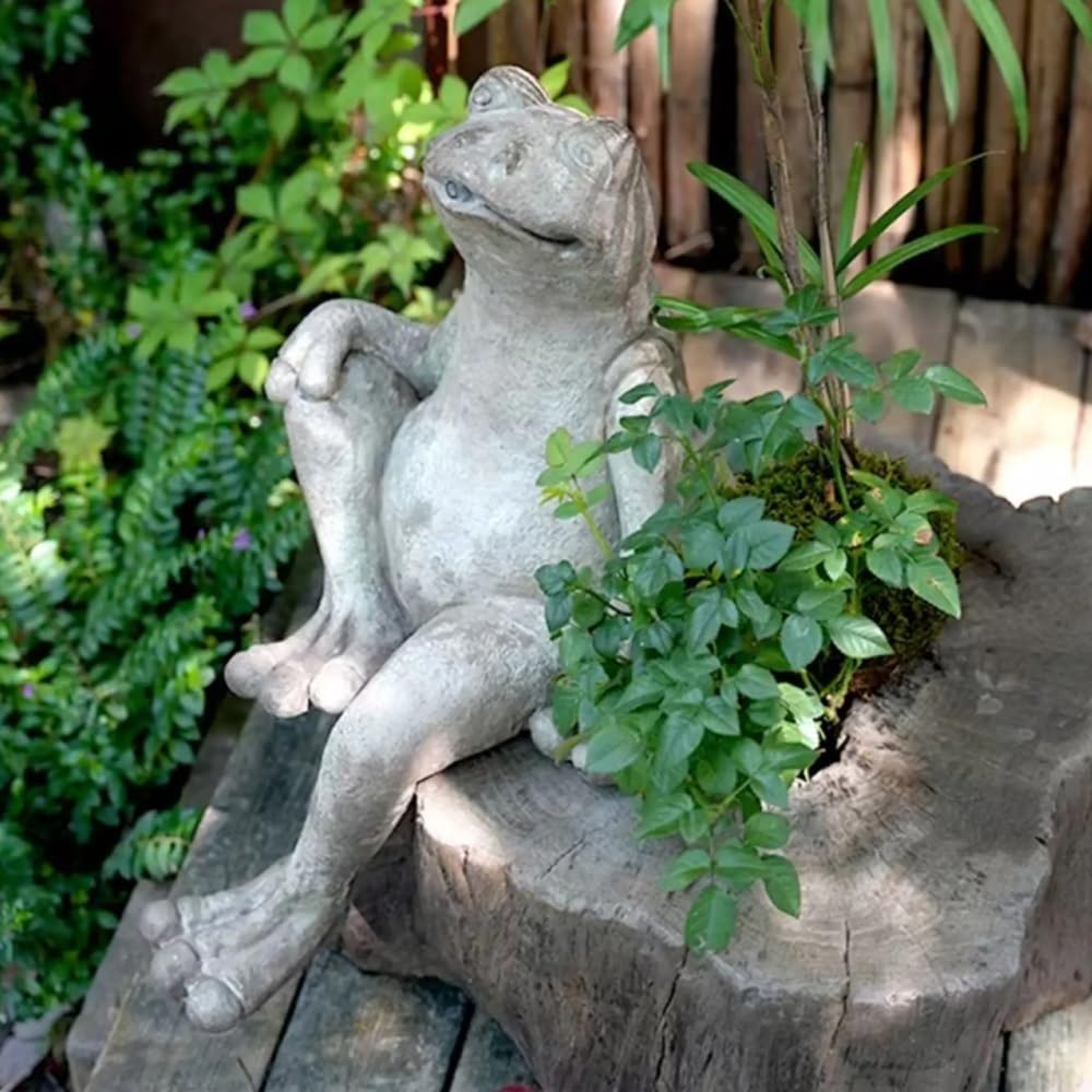 Pond Spitter,Fountain Spitter for Small Pond,Resin Frog Water Spitter Statue, Animal Pond Fountains, Spitters for Small Ponds, Aerating Pond Fountain Pump Attachment,(Long-Legged Frog)
