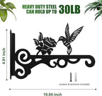 4-Pack Aesthetic Wall Plant Hanger Indoor and Outdoor – 10 Inch Metal Hanging Plant Bracket with Beautiful Bird Pattern – Heavy Duty Plant Hooks for Hanging Plants, Bird Feeder, Wind Chime, Lantern
