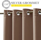 NICETOWN 2 Panels Blackout Patio Waterproof Outdoor Curtains, Thermal Insulated Top & Bottom Grommet & Back Tab Windproof Light Block Drapes Privacy for Pergola with Fixed Ropes, W46 x L80, Tan-Khaki