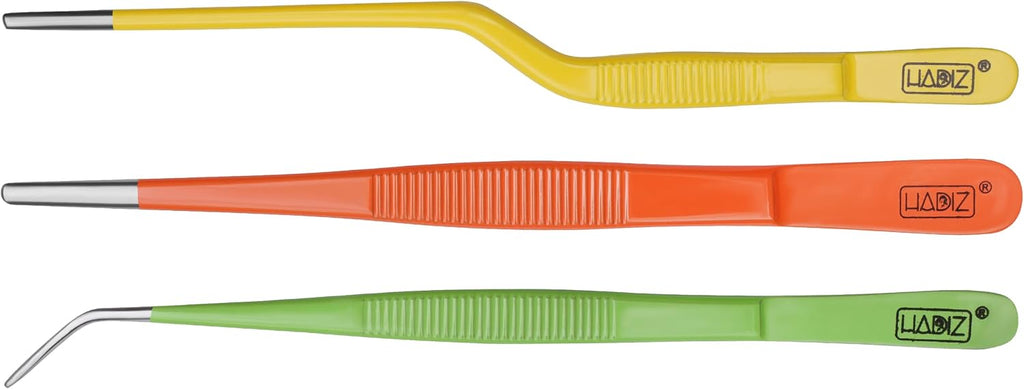 HADIZ Garden Tweezers set of 3,15cm Size Stainless Steel for Succulents & Cactus Plant Care and Maintenance Multi Purpose Tools