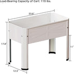 Raised Garden Bed with Detachable Tall Legs Elevated Metal Planter Box for Growing Fresh Herbs Vegetables Flowers Succulents&Other Plants for Outdoor Backyard Patio Deck Balcony White