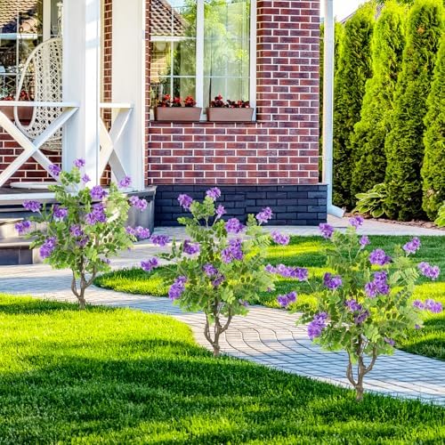 goplus 2 pack artificial locust flower trees, 39”, front angle view