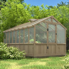 bluewish 8x16ft wood greenhouse, greenhouses with cedar frame, package contents