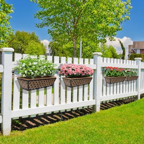 hehimhis 24 inch 2 pack railing planter box, front angle view
