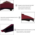 Eurmax USA High Performance Replacement Canopy Top for Lowe's Allen Roth Heavy Duty Gazebo Roof Gazebo Top with Air Vent 10X12 Cover #GF-12S004B-1, Replacement Top Only (Burgundy)
