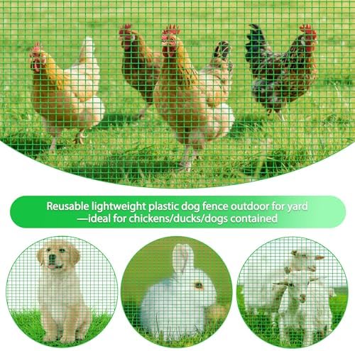 3'x82' temporary fence with posts, portable dog fence showing dimensions
