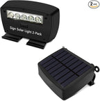 (Set of 2) Solar Power Deck LED Light Clip-On Yard Security Sign Spotlight (Large Capacity Battery, Max14 Hours Working)