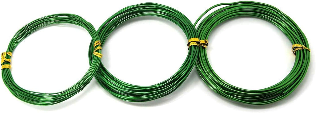 9 Rolls Bonsai Wires, Anodized Aluminum Bonsai Training Wire with 3 Colors (Black, Brown, Green) and 3 Sizes (1.0 mm, 1.5 mm, 2.0 mm), Total 147 Feet