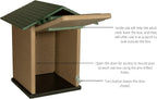 Poly Screech Owl Nesting Box, Saw-Whet and Kestrel Owl House, Green and Tan