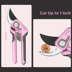 PrunePro 8.2" Pruning Shears for Women Lightweight Ultra Sharp Scissors | German Stainless Steel Blade Adjustable Handle Width Ergonomic Handle Small Hands Arthritis Friendly Garden Tools Gift