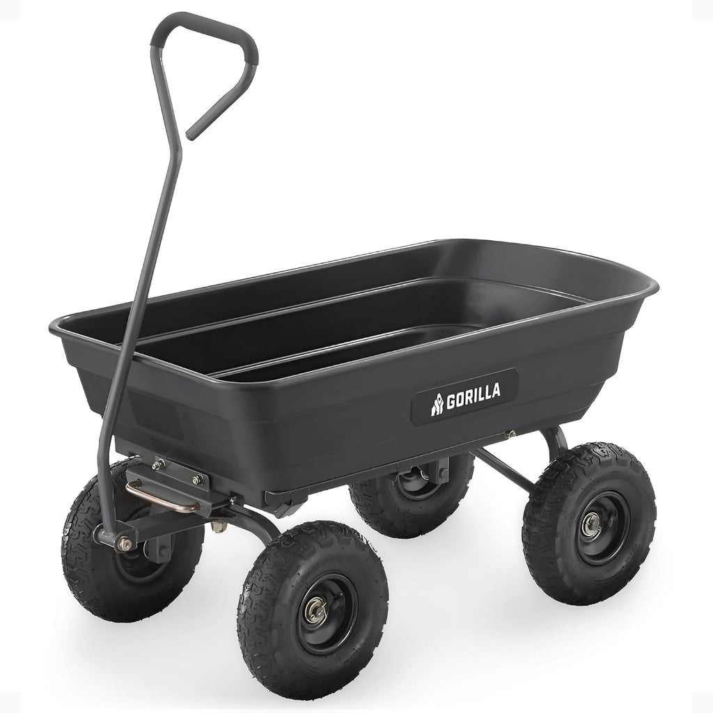 gorilla carts poly dump cart, 600 lb. capacity, main product view