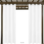 Outdoor Indoor Curtains W52 x L108 for Patio - Weather-resistant Window Panels Privacy Protect Grommet Top Thermal Insulated Home Curtain for Porch Pergola Lawn Garden Hot Tub Area (2 Panels)
