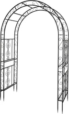 outvita 7ft metal garden arch arbor, black trellis, main product view