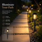 Solar Lights Outdoor 12 Pack, Solar Pathway Lights Warm White, Waterproof Auto On/Off Solar Powered Garden Lights for Yard Landscape, Walkway, Path, Driveway Decor