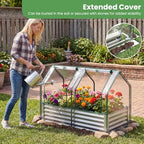 giantex 4x2x3 ft galvanized raised garden bed with, side view