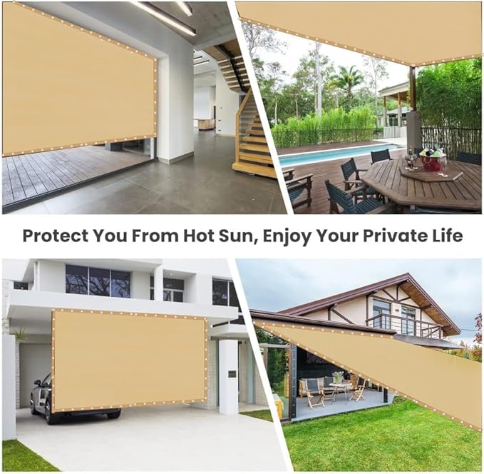90% Shade Cloth Sun Shade Fabric Privacy Screen Shade Cover for Patio Garden Pergola Shade Cover Canopy with Gromments