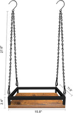 Plant Hanger Indoor, 2 Pack 16" Wooden Hanging Plant Holder with Metal Frame Large Hanging Planter for Indoor Plants Load 50LB Hanging Plant Shelf with 27.6" Long Chain, Ideal for Heavier Pots