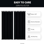 Waterproof Outdoor Curtain W105 x L108 - Grommet Top Sunlight Blocking Window Treatment Drapes Blackout Curtains for Home Bedroom Living Room Outdoor Patio Porch Pergola Cabana Gazebo, 2 Panels