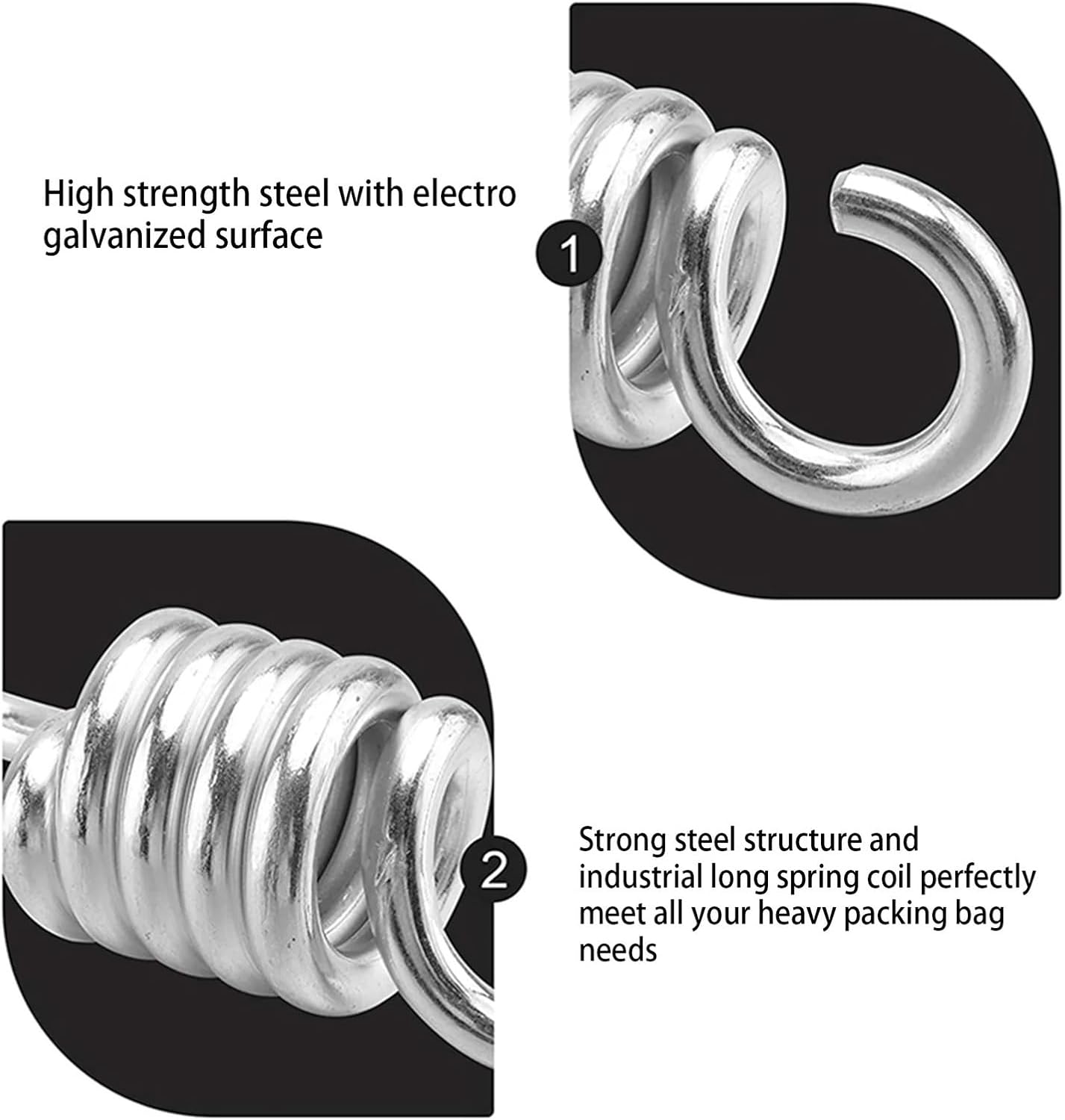 Hammock Chair Spring 2 Pcs 500KG/650KG Steel Hammock Spring Heavy Duty Extension Hook Punch Bag Hanger Swing Chair Garden Furniture Accessory(7mm)