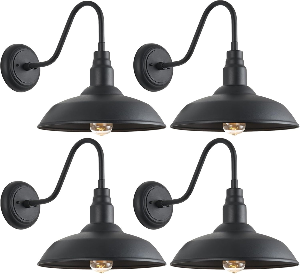 outdoor gooseneck lighting 14in dome large exterior farmhouse, main product view