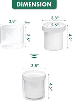 Phoenix Vine 4 Inch Self Watering Planter, White Terracotta Clay Pot with Glass Reservoir for Indoor Plants, Herbs, Flowers, Set of 4, 52-B-E-4