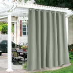 RYB HOME Extra Wide Outdoor Curtains for Patio Waterproof Heavy Duty Thermal Insulated in Summer Full Coverage Privacy for Gazebo, Cabana & Pergola, W100 x L90, Sea Green, 1 Panel