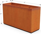 Plantercraft Large Rectangular Planters for Outdoor Plants | 72x24x42 Inch Corten Steel Planter | Extra Large Outdoor Planter Box for Patio Privacy Screen & Commercial Landscaping | Made in USA