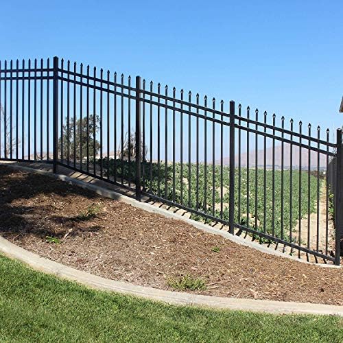 xcel black steel anti-rust fence panel - sharp, close-up detail