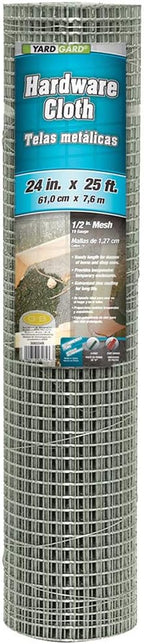 YARDGARD – 1/2 Inch Mesh Welded Wire Fence Hardware Cloth – 24 in. x 25 ft. 19‑Gauge Galvanized Steel – for Chicken Coops | Garden Protection | Bird and Rabbit Enclosures