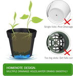 homenote Plant Pots,6 Inch Flower Pots for Plants Plastic Planters for Indoor with Multiple Drainage Holes and Trays, for All Home Garden Flowers Succulents,Outdoor(White&Black,16 Pack)