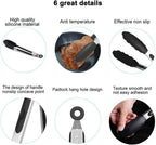 17" Kitchen Tongs with Silicone Tips, High Heat Resistant Grill Tongs in Stainless Steel