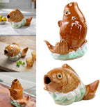2026Fountain Spitter, Pond Spitter, Ceramic Carp Statue Traditional Style and Home Decor Figurine for Good Fortune Yellow, Fish Figurines2026 (Type-A+B)