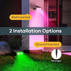 Linkind Solar Lights Outdoor Waterproof IP65, StarRay RGB Solar Spot Lights Outdoor, Color Changing Outdoor Solar Lights for Yard, Garden, Pathway, St. Patrick's Day (Multicolor, 4 Pack)