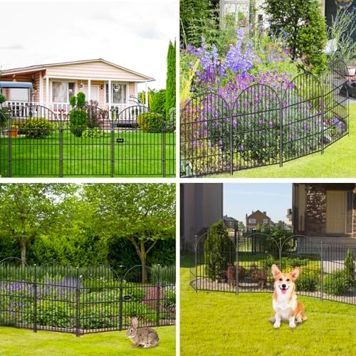 12 panels dog fence outdoor for yard, 40in showing dimensions
