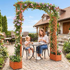vingli wooden garden arbor with planter, wedding arch, view 9
