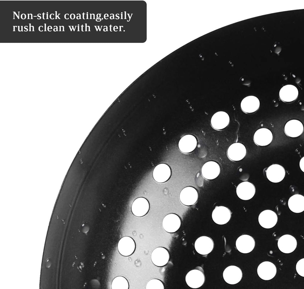 Round Grill Wok with Handle for Green Egg Veggie Basket BBQ Accessory Barbecue Tools for M/L/XL Green Egg Accessories for StriFry,Shrimp,Meat&Vegetable Outdoor Camping Cookware