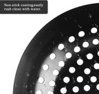 Round Grill Wok with Handle for Green Egg Veggie Basket BBQ Accessory Barbecue Tools for M/L/XL Green Egg Accessories for StriFry,Shrimp,Meat&Vegetable Outdoor Camping Cookware