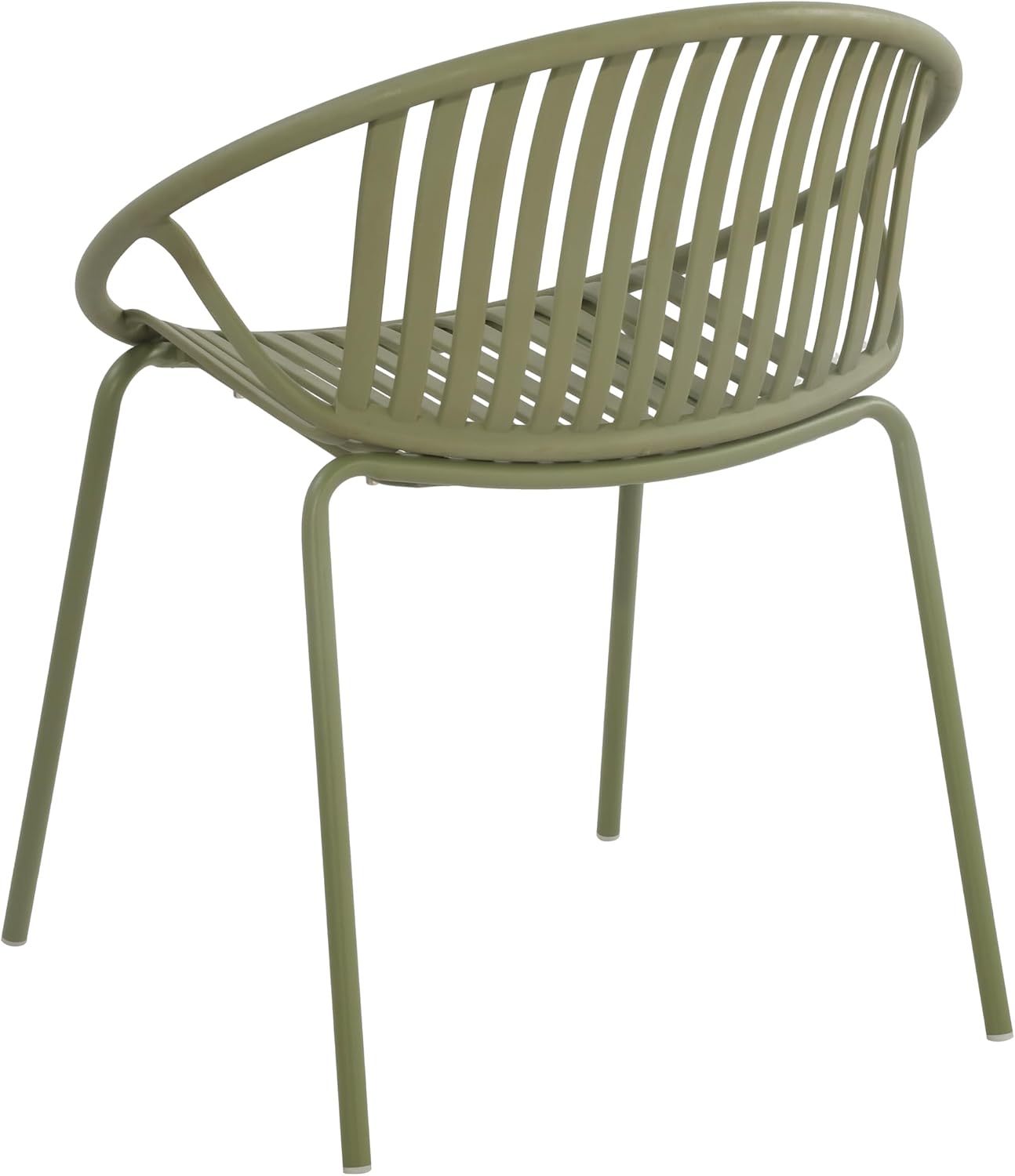 Christopher Knight Home Set of 2 Tita Modern Patio Outdoor Dining Chairs, Stacking Chair, Outside Dinner,Garden/Balcony/Poolside Stackable Accent Chairs,Metal Legs,Plastic Cutout Backrest, Green