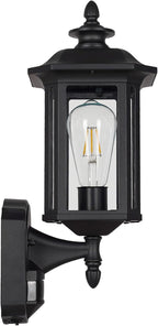 JYO 16" Motion Sensor Outdoor Wall Light Fixtures, Outdoor Wall Sconce with Seeded Glass & E26 Socket Matte Black Wall Mount Exterior Waterproof Wall Lantern for House Front Door Garage (01-BK-MA)
