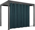 Easy-Going Linen Look Outdoor Curtains Waterproof Windproof Porch Curtains, Soft Thicken Outdoor Privacy Curtains for Patio, Gazebo, Grommet Top and Tab Bottom Drape, 1 Panel, 110x84 inch, Teal