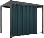 Easy-Going Linen Look Outdoor Curtains Waterproof Windproof Porch Curtains, Soft Thicken Outdoor Privacy Curtains for Patio, Gazebo, Grommet Top and Tab Bottom Drape, 1 Panel, 110x84 inch, Teal